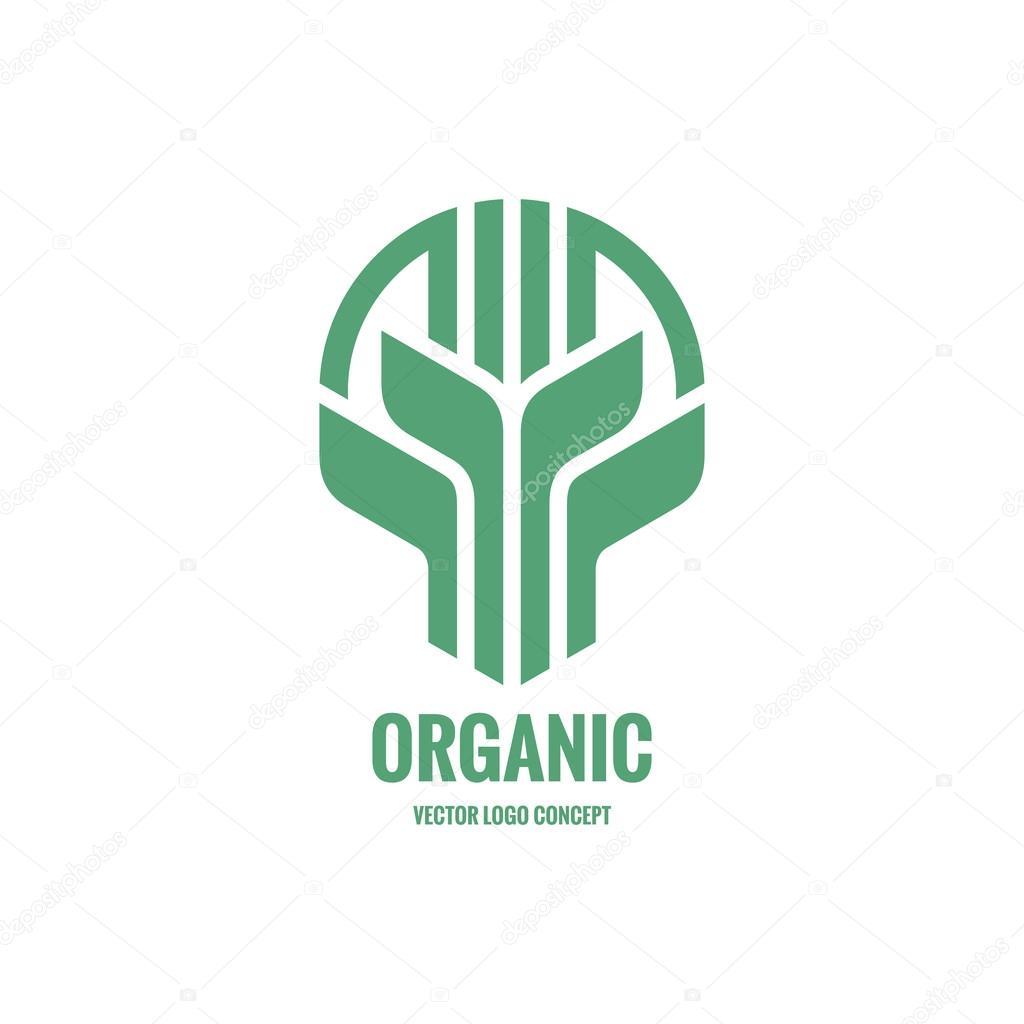 Sprouts and leaves - vector logo concept illustration. Organic logo. Ecology logo. Leafs logo. Bio logo. Nature logo. Agriculture logo. Vector logo template. Design element.