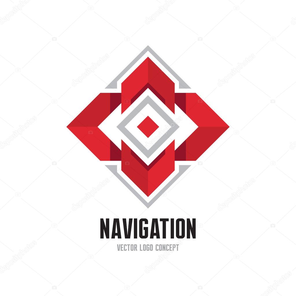 Navigation - abstract vector logo concept illustration. Abstract arrows logo. Vector logo template. Design element.