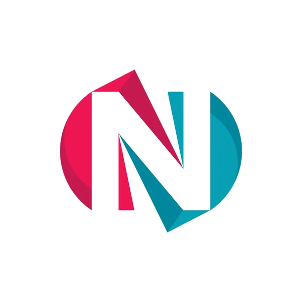 Letter N - vector logo concept illustration. Letter N logotype. Abstract logo. Vector logo template. Design element. — ストックベクタ