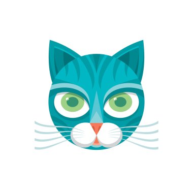 Head - vektör işareti illüstrasyon kedi. Kedi logosunu görmeniz gerekir. Kedi hayvan sembolü. Kedi baş vektör konsept illüstrasyon. Kedi illüstrasyon. Tasarım öğesi.