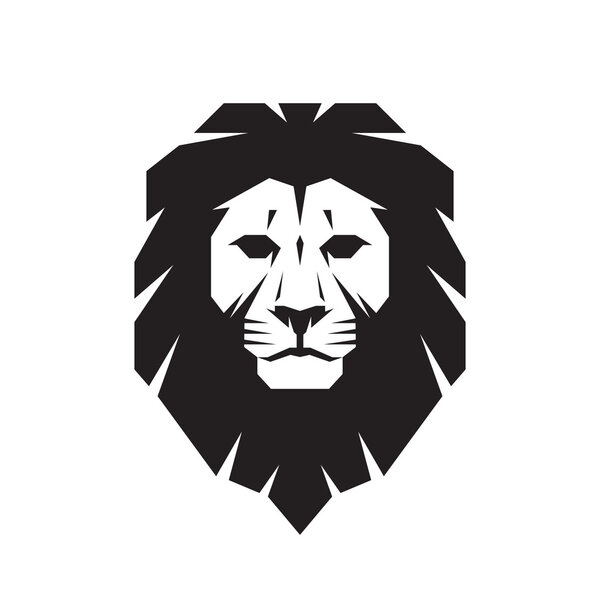 Лев головы - векторный знак концепции иллюстрации. Логотип Льва. Графическая иллюстрация головы дикого льва. Элемент дизайна
.