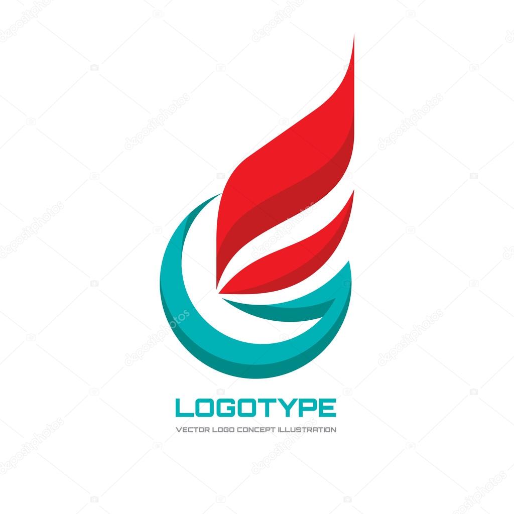 Abstract vector logo concept illustration. Flag business logo. Letter G logo. Flame logo. Fire logo. Gas logo. Vector logo template. Design element.