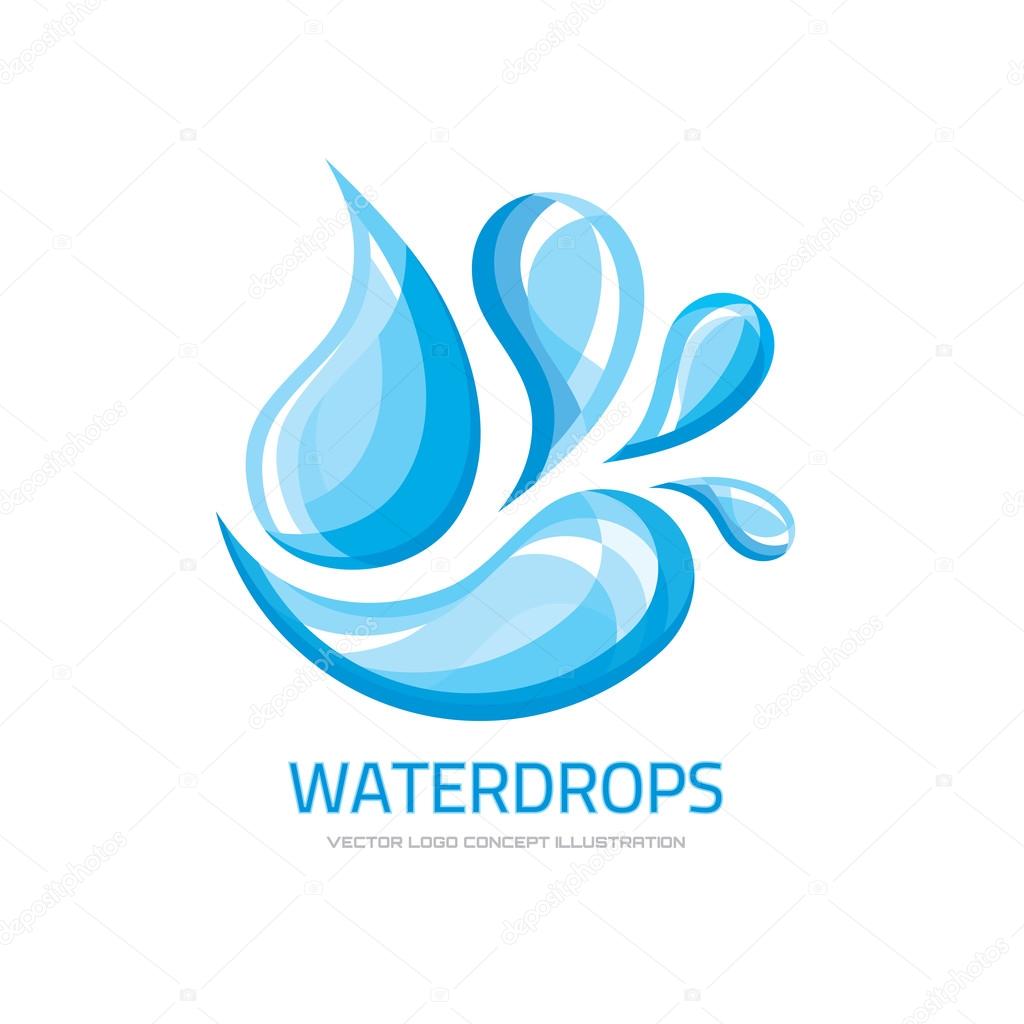Water drops - vector logo concept illustration. Abstract water drops logo. Vector logo template. Design element.