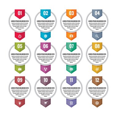 Infographic business concept - numbered vector banners. Option steps banners. Location banners. Vertical banners for timeline or map. Design elements.
