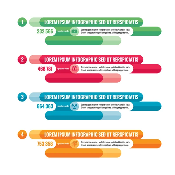 Infographic obchodní koncept - čtyři vektorové nápisy v plochý design pro různé kreativní projekty. Číslované možnosti. Infographic šablona. Designové prvky. — Stockový vektor