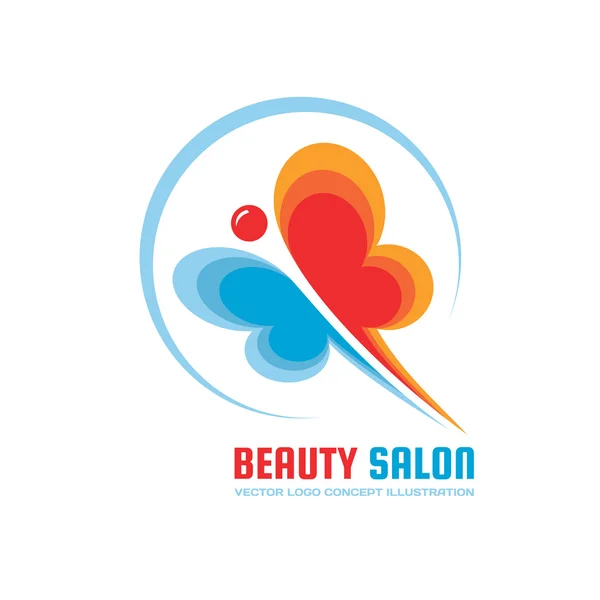 Salón de belleza - vector logotipo ilustración creativa. Plantilla de logotipo de vector mariposa . — Vector de stock