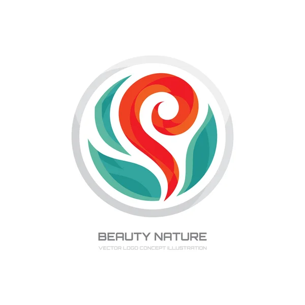 Beauté nature - logo vectoriel illustration créative. Logo fleur. Logo Sprout. Logo nature. Logo du salon de beauté. Fleur avec illustration vectorielle de feuilles. Modèle de logo vectoriel . — Image vectorielle