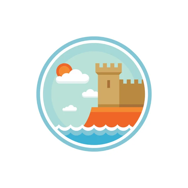 Castle - vector logo concept illustration. Tower - vector logo creative illustration in flat style for different design projects. Vector logo template. Design element. — Stok Vektör