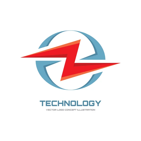 Электронная технология - векторная иллюстрация логотипа. Логотип молнии. Электроэнергетический логотип. Шаблон логотипа . — стоковый вектор