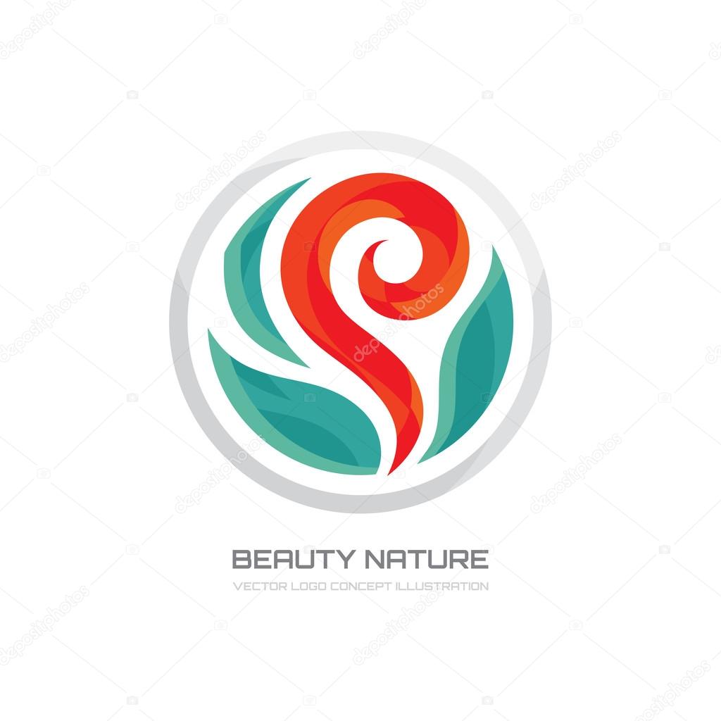 Beauty nature - vector logo creative illustration. Flower logo. Sprout logo. Nature logo. Beauty salon logo. Flower with leaves vector illustration. Vector logo template.
