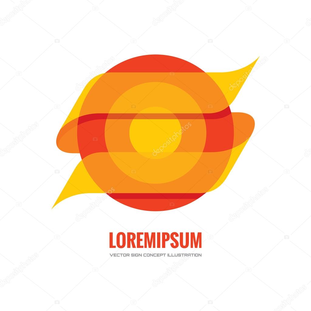 Circles and ribbon - vector logo concept illustration. Business training logo. Shoot logo. Target logo. Abstract logo. Sun logo. Orange logo. Abstract circles and ribbon background.