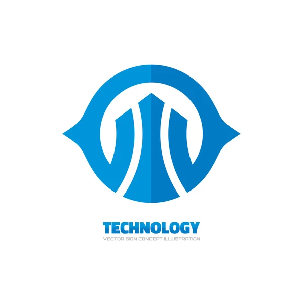 Technologie - Vektor-Logo-Konzept Illustration für Unternehmen, Präsentation, Booklet, Website und andere kreative Design-Projekte. abstraktes Logo. Kreis und senkrechte Streifen. Vektor-Logo-Vorlage. — Stockvektor