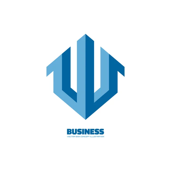 Business abstract symbol - vector logo concept illustration. Abstract vector logo. Vertical stripes sign. Real estate abstract logo. Protection abstract symbol. Vector logo template. Design element. — 스톡 벡터