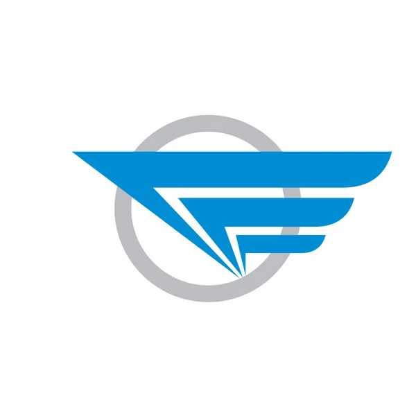 Flügel und Kreis - Vektor-Logo-Konzept Illustration. abstraktes Flügel-Logo. Transport-Logo. Reiselogo. Vektor-Logo-Vorlage. Gestaltungselement. — Stockvektor
