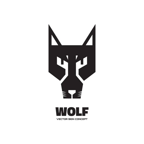 Wolf head - vector logo concept illustration. Dog logo illustration. Wolf graphic sign. Animal wold logo. Wild wolf sign. Vector logo template. Design element. — Stok Vektör