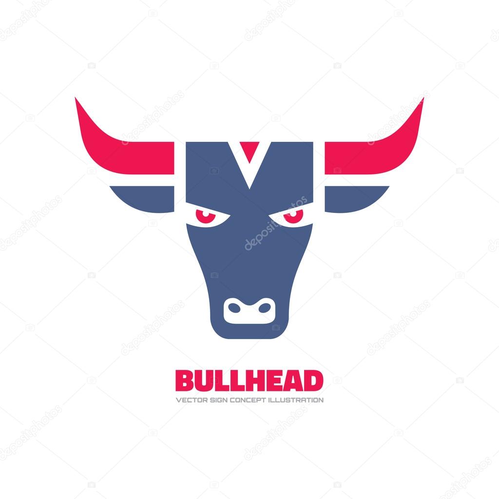 Bull head - vector logo concept illustration. Buffalo head logo. Bull head logo. Taurus head logo. Vector logo template.