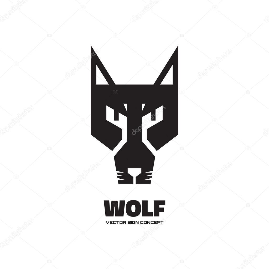 wolf head vector logo concept illustration dog logo illustration