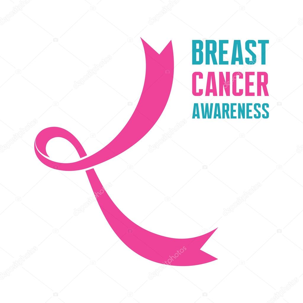 19 October - International Day of Breast Cancer - creative vector sign. Silhouette of a woman's breasts. Breast cancer awareness. Hope for a cure. I am supporting. Pink ribbon sign.