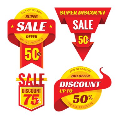 Sale - creative vector badges set. Special discount vector badges collection. Super offer concept stockers. clipart