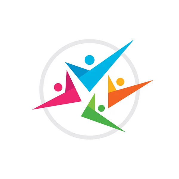 Social media - vector logo concept illustration. Human character logo. People logo. Abstract people logo. Vector logo template. Design element. — Διανυσματικό Αρχείο
