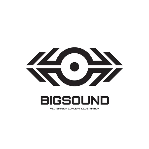 Big sound - vector logo sign concept illustration for dj, dance party, musical performance and other projects. Vector logo template. Design element. — Wektor stockowy