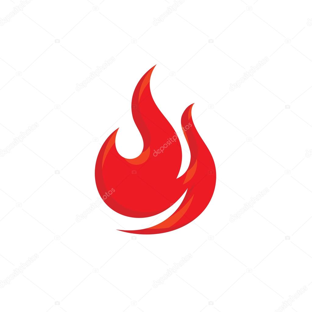 Flame - ilustração do conceito de logotipo vetorial. Sinal de fogo