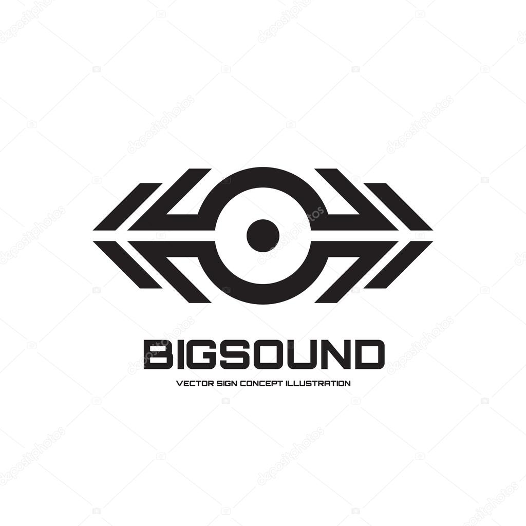 Big sound - vector logo sign concept illustration for dj, dance party, musical performance and other projects. Vector logo template. Design element.