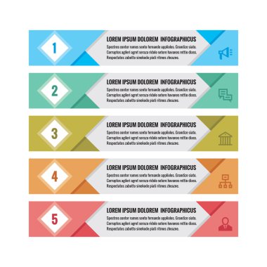 Infographic business concept - colored horizontal vector banners. Infographic template. Infographics design elements. clipart