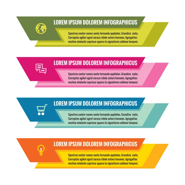 Infografisches Geschäftskonzept - farbige horizontale Vektorbanner. Infografik-Vorlage. infografik design elemente. — Stockvektor