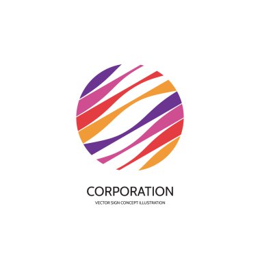 Abstract vector logo concept illustration. Abstract stripes in circle. Sphere vector logo. Hi-tech vector logo. Travel company logo. Globe logo. Geometric logo sign. Vector logo design template.