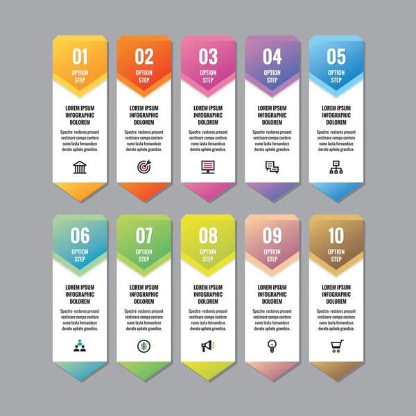 Conceito de negócio infográfico - banners vetoriais verticais com ícones para apresentação, livreto, site e outro projeto de design. Elementos de design infográfico . — Vetor de Stock