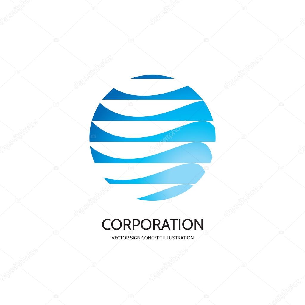 Abstract vector logo concept illustration. Abstract stripes in circle. Sphere vector logo. Hi-tech vector logo. Geometric logo sign. Vector logo design template.