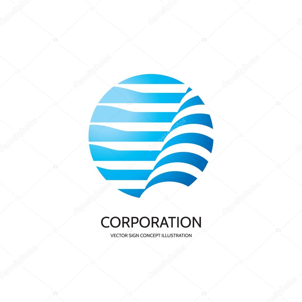 Abstract vector logo concept illustration. Abstract stripes in circle. Sphere vector logo. Hi-tech vector logo. Travel company logo. Globe logo. Geometric logo sign. Vector logo design template.
