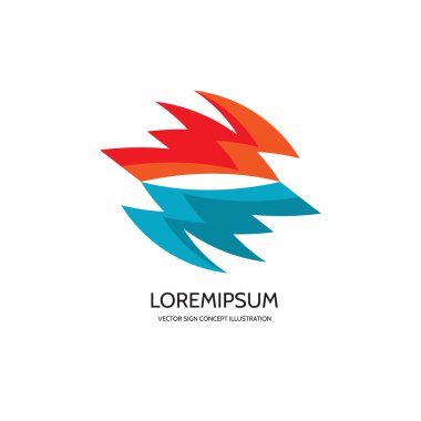 Abstract vector logo - concept illustration. Alternative abstract sign. Agressive sign. Tattoo sign. Vector logo template. Design element.