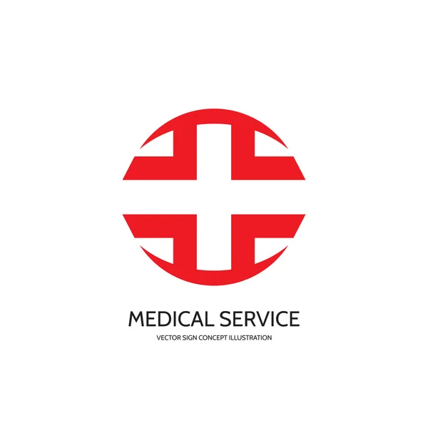 Medical cross vector logo concept illustration. Medicine symbol. Apotheke vector logo sign. Vector logo template. Design element. — ストックベクタ