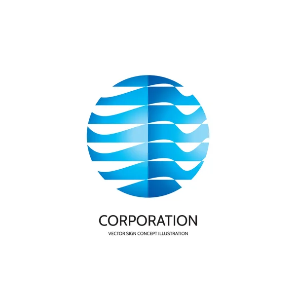 Abstract vector logo concept illustration. Abstract stripes in circle. Sphere vector logo. Hi-tech vector logo. Globe logo. Sea water logo. Geometric logo sign. Vector logo design template. — 스톡 벡터