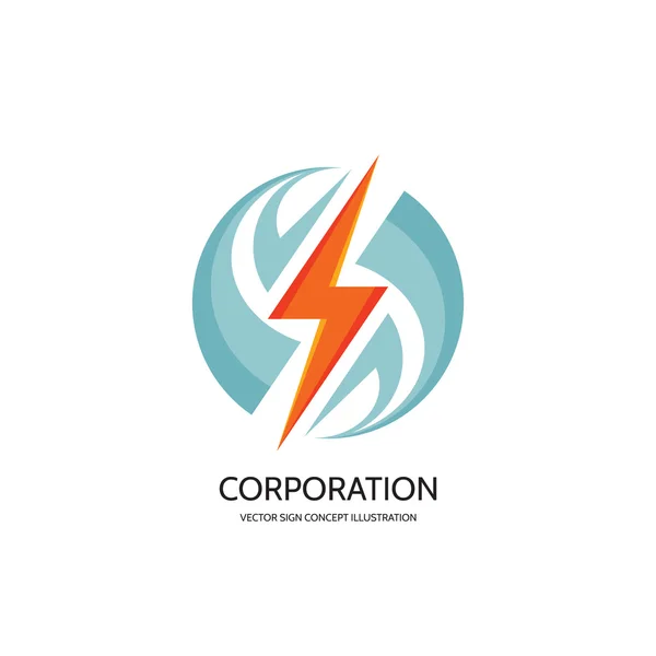 Electronic technology - vector logo concept illustration. Lightning logo. Electricity power logo. Vector logo template. Design element. — ストックベクタ