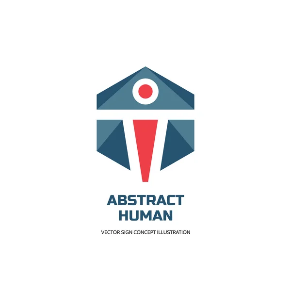 Abstract human character - vector logo concept illustration. Abstract shape sign. Vector logo template. Abstract logo in material design style. Design element. — Stock Vector