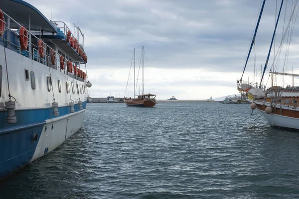 Turkey Bodrum October 2020 Yachts Port Embankment Turkish City Bodrum — Stock Photo, Image