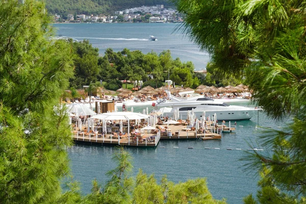 Turkey Bodrum Ottobre 2020 Bellissimo Paesaggio Marino Mare Montagne Yacht — Foto Stock