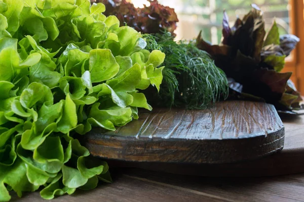 Świeża Zielona Sałata Luscious Zieleni Lunch Koncepcja Zdrowego Żywienia — Zdjęcie stockowe