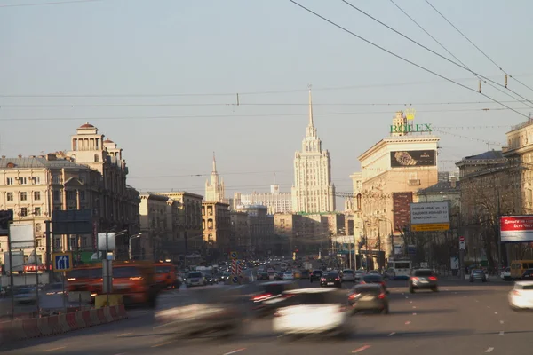 斯大林时代乌克兰大厦的莫斯科建筑学 — 图库照片