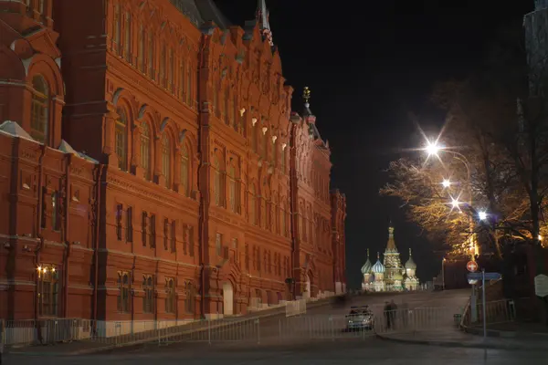 Città Mosca Notte Piazza Rossa — Foto Stock