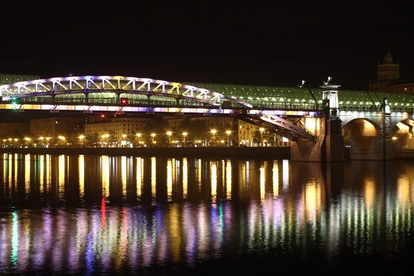 Città Mosca Notte Fiume Strada — Foto Stock