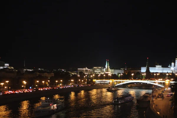 Város Moszkva Kreml Éjjel — Stock Fotó
