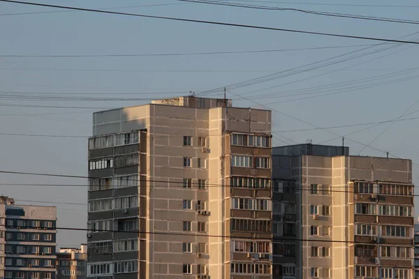 Ciudad Moscú 2021 Kuntsevo Distrito Gris Edificio Gran Altura — Foto de Stock