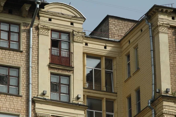 Ciudad Moscú 2021 Textura Una Antigua Casa Hasta — Foto de Stock