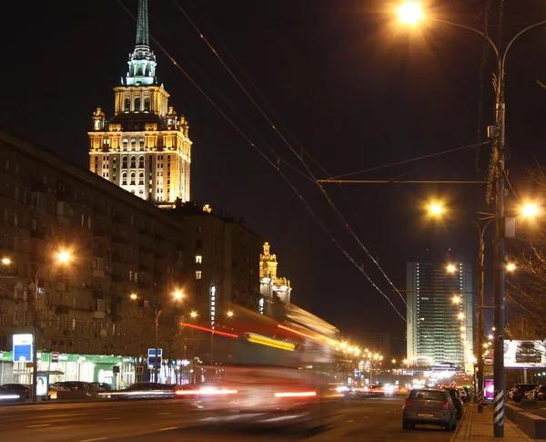 Stalin Döneminin Otel Ukrayna Bina Moskova Mimarisi — Stok fotoğraf