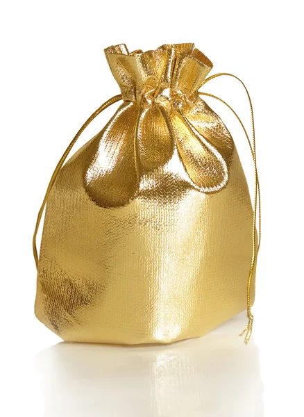 Golden gift bag — Stock Photo, Image