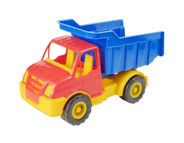 白い背景の上のおもちゃのトラック — ストック写真
